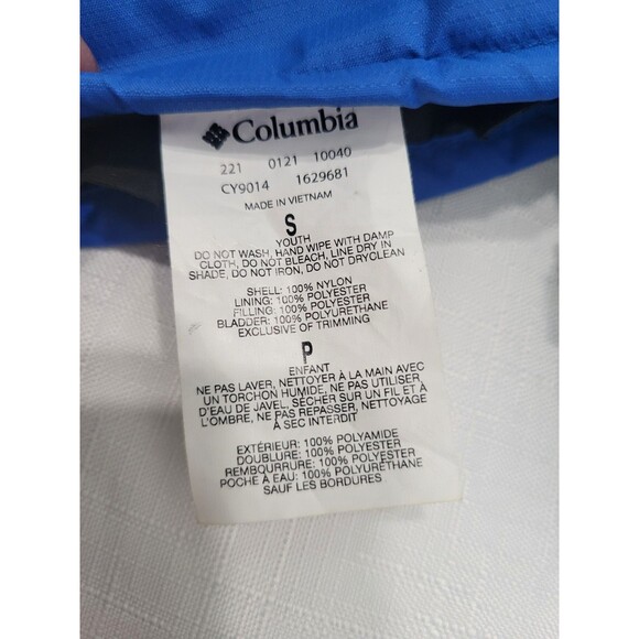 Columbia Youth Core III Gloves Size Small Blue Fleece Lined Waterproof Winter - Picture 7 of 9